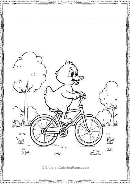 Duck Riding A Bicycle Free PDF Printable