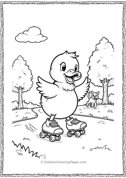 Duck Rollerskating Free PDF Printable