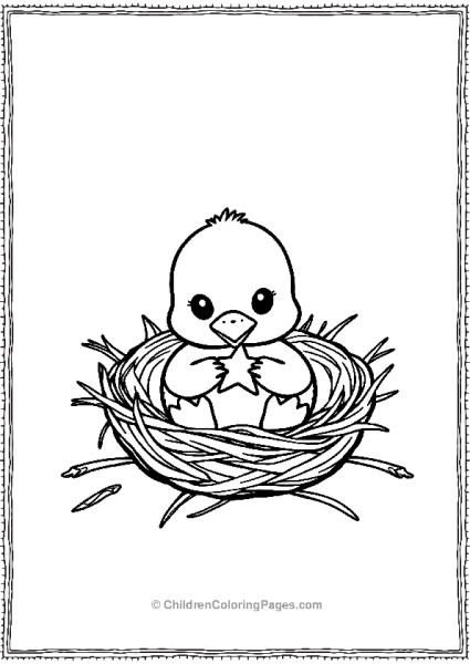 Duck Sitting In A Soft Nest Free PDF Printable