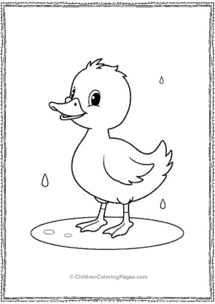 Duck Standing In Puddle Free PDF Printable