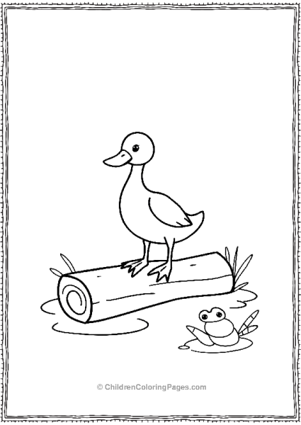 Duck Standing On Log Free PDF Printable