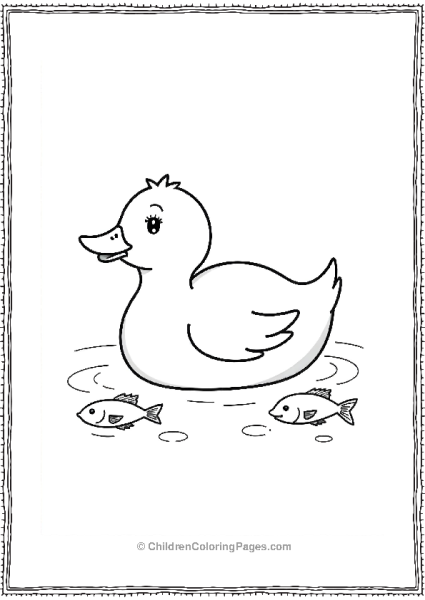 Duck Swimming In River Free PDF Printable