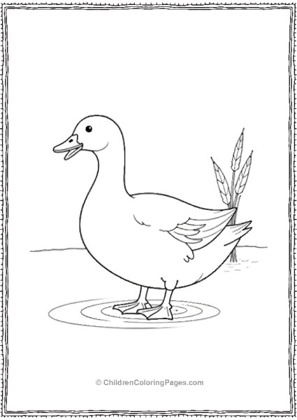 Duck Wading Through Shallow Water Free PDF Printable