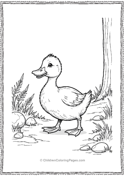 Duck Walking Along A Path In Forest Free PDF Printable