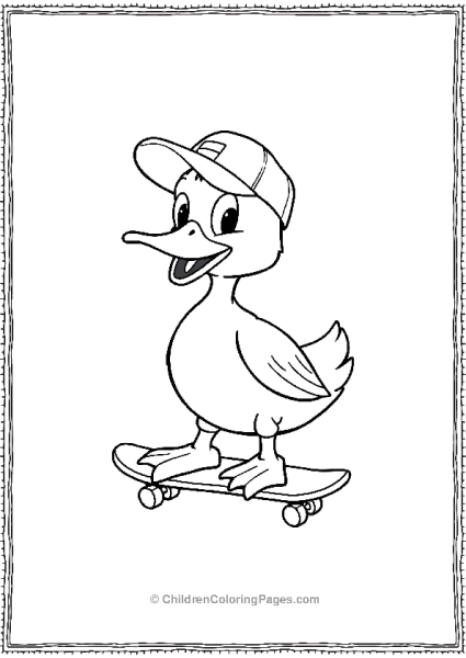 Duck Wearing A Baseball Free PDF Printable