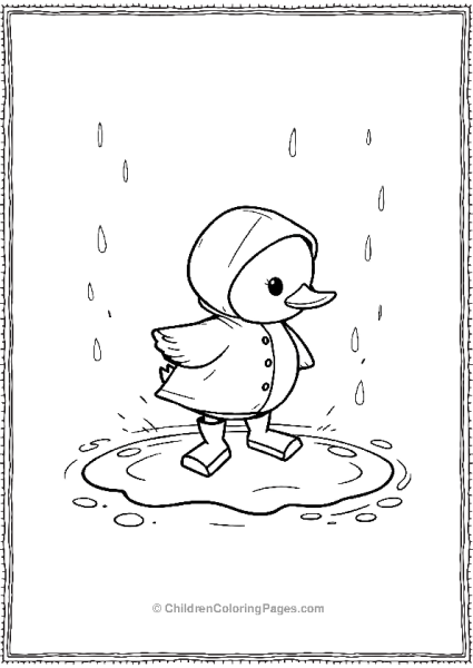 Duck Wearing A Raincoat And Boots Free PDF Printable