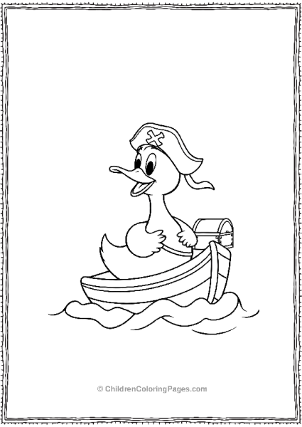 Duck Wearing Pirate Hat Rowing A Boat Free PDF Printable