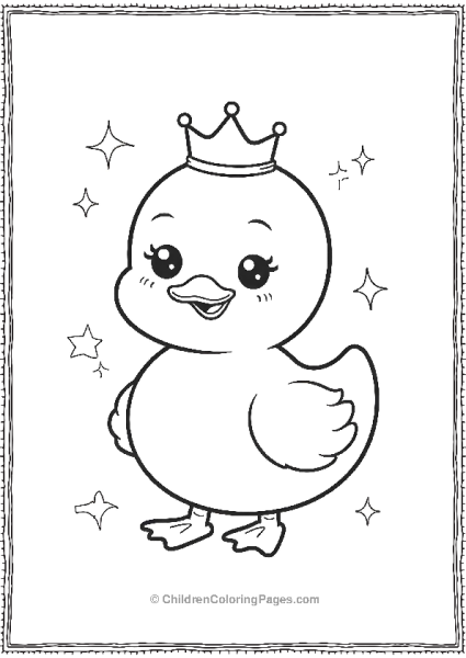 Duck Wearing Small Crown Free PDF Printable