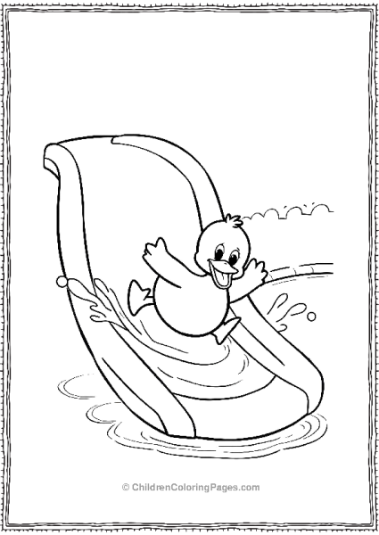 Duck Sliding On A Water Slide Free PDF Printable