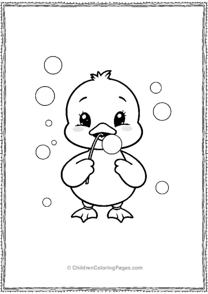 Duckling Blowing Bubbles Free PDF Printable