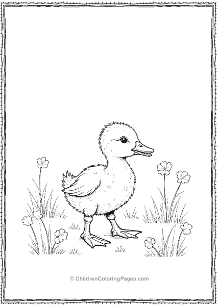 Duckling Walking Through A Fiels Free PDF Printable