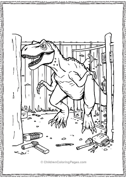 Escape From The Velociraptor Pen At Jurassic Park Free PDF Printable