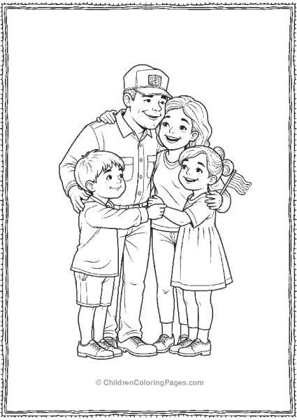 Family Embracing A Veteran Free PDF Printable