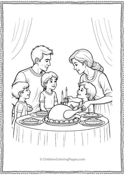 Family-Gathered-Around-A-Thanksgiving-Table Free PDF Printable