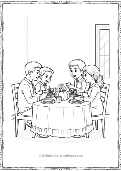 Family-Sitting-Around-A-Decorated-Table Free PDF Printable