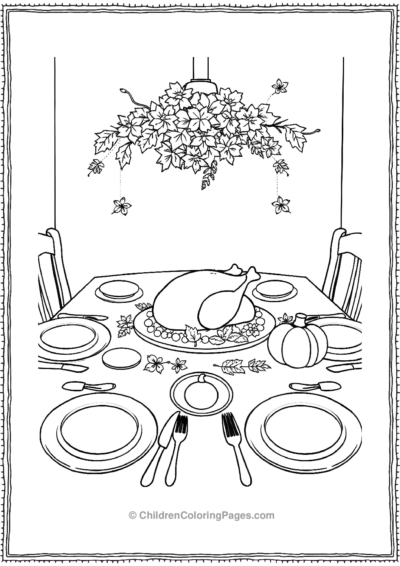 Festive-Fall-Table-With-Plates-Utensils Free PDF Printable