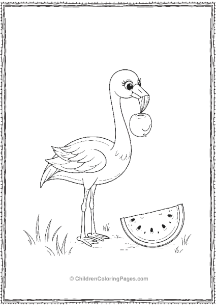 Flamingo At A Picnic Free PDF Printable