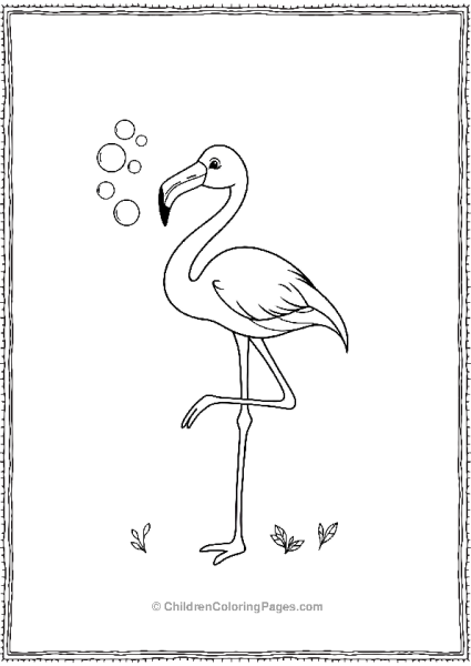 Flamingo Blowing Bubbles Free PDF Printable