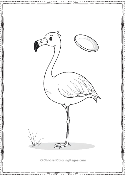 Flamingo Catching A Frisbee Free PDF Printable