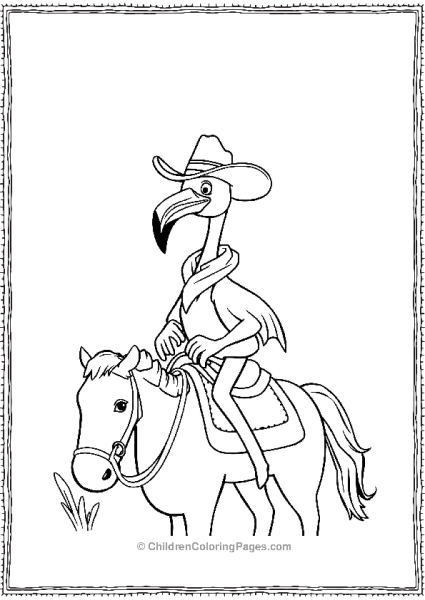 Flamingo Dressed As A Cowboy Free PDF Printable