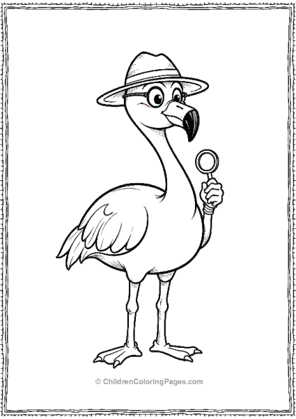 Flamingo Dressed As A Detective Free PDF Printable