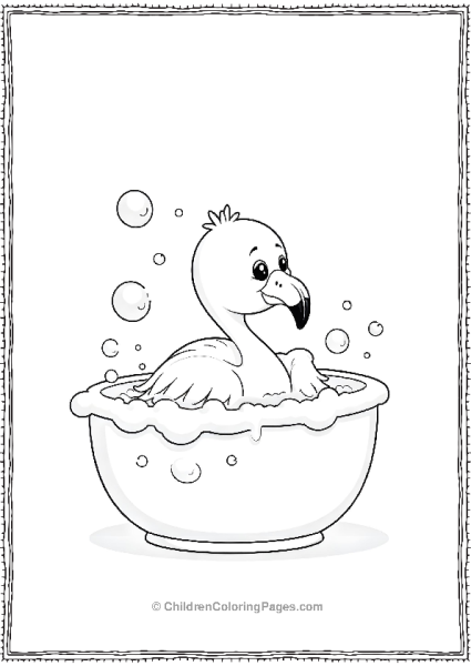 Flamingo Enjoying Bubble Bath Free PDF Printable