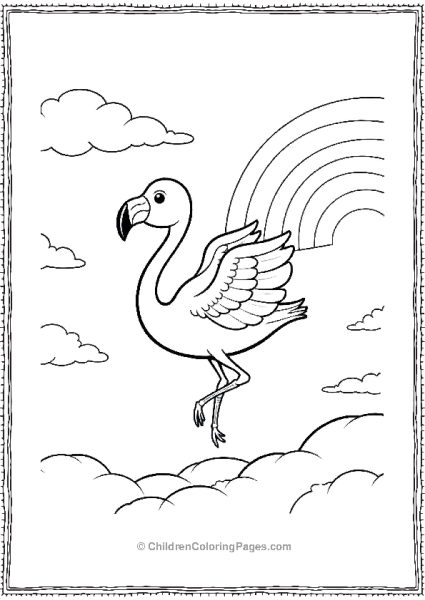 Flamingo Flying Through The Sky Free PDF Printable