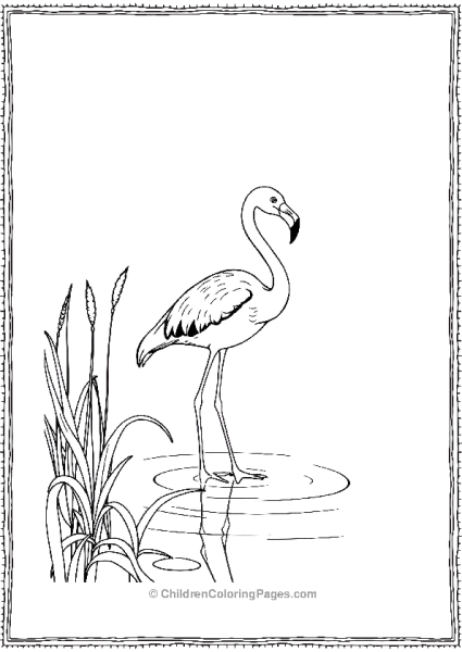 Flamingo In A Shallow Pond Free PDF Printable