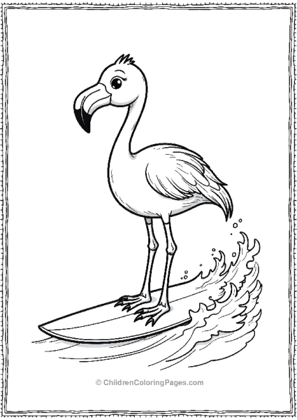 Flamingo On Surfboard Free PDF Printable