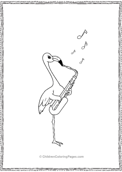 Flamingo Playing A Saxophone Free PDF Printable