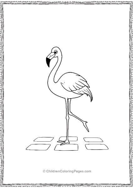 Flamingo Playing Hopscotch Free PDF Printable