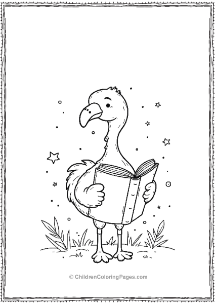 Flamingo Reading A Book Free PDF Printable