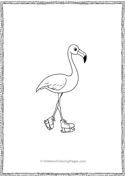 Flamingo Rollerskating Free PDF Printable