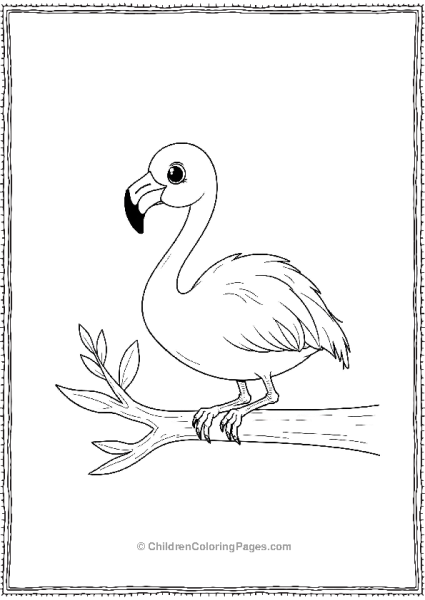 Flamingo Sitting On A Branch Free PDF Printable