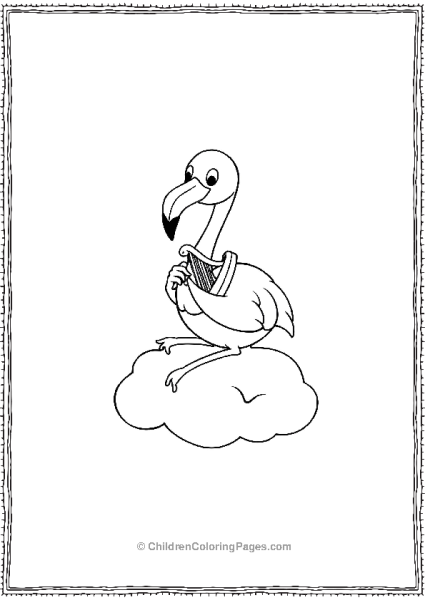 Flamingo Sitting On A Cloud Free PDF Printable