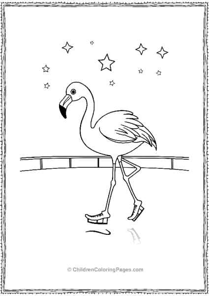 Flamingo Skating On Ice Free PDF Printable