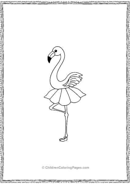 Flamingo Wearing Ballet Free PDF Printable