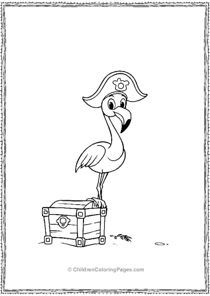 Flamingo Wearing Pirate Hat Free PDF Printable