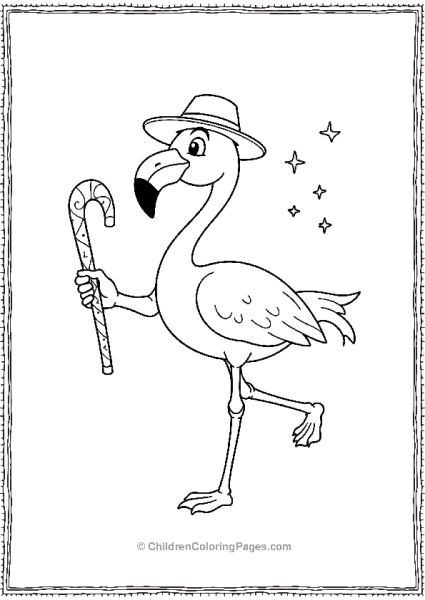 Flamingo With A Hat Free PDF Printable