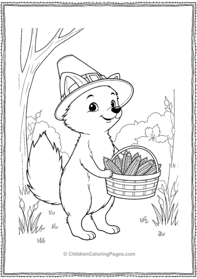 Fox-In-A-Pilgrim-hat Free PDF Printable