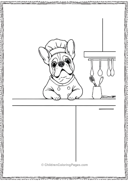 French Bulldog Dressed As A Chef Sitting Free PDF Printable