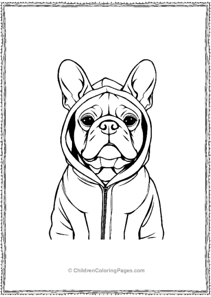 French Bulldog In A Hoodie Free PDF Printable