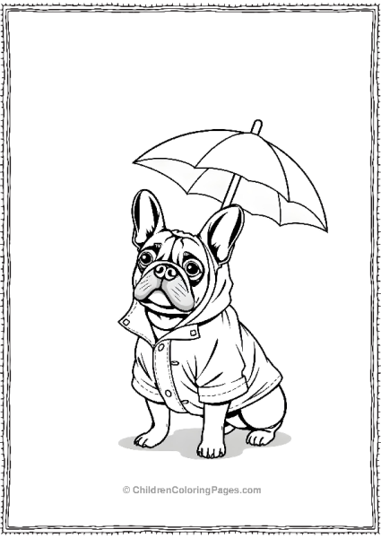 French Bulldog In A Raincoat With A Light Rain Free PDF Printable