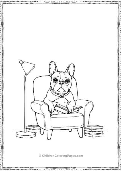 French Bulldog Sitting In A Cozy Chair Free PDF Printable