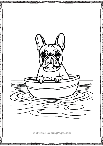 French Bulldog Sitting In A Small Boat Free PDF Printable