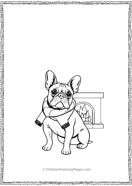 French Bulldog Wearing A Scarf Free PDF Printable