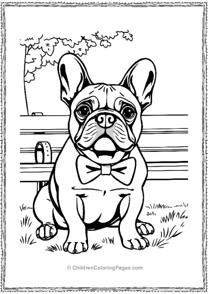 French Bulldog Wearing A Simple Bow Tie Free PDF Printable