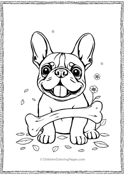 French Bulldog With A Bone Scaled Free PDF Printable