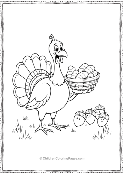 Friendly-Turkey-Offering-A-Basket-Of-Bread-Rolls Free PDF Printable