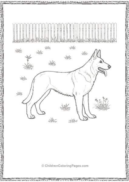 German Shephard In A Field Free PDF Printable